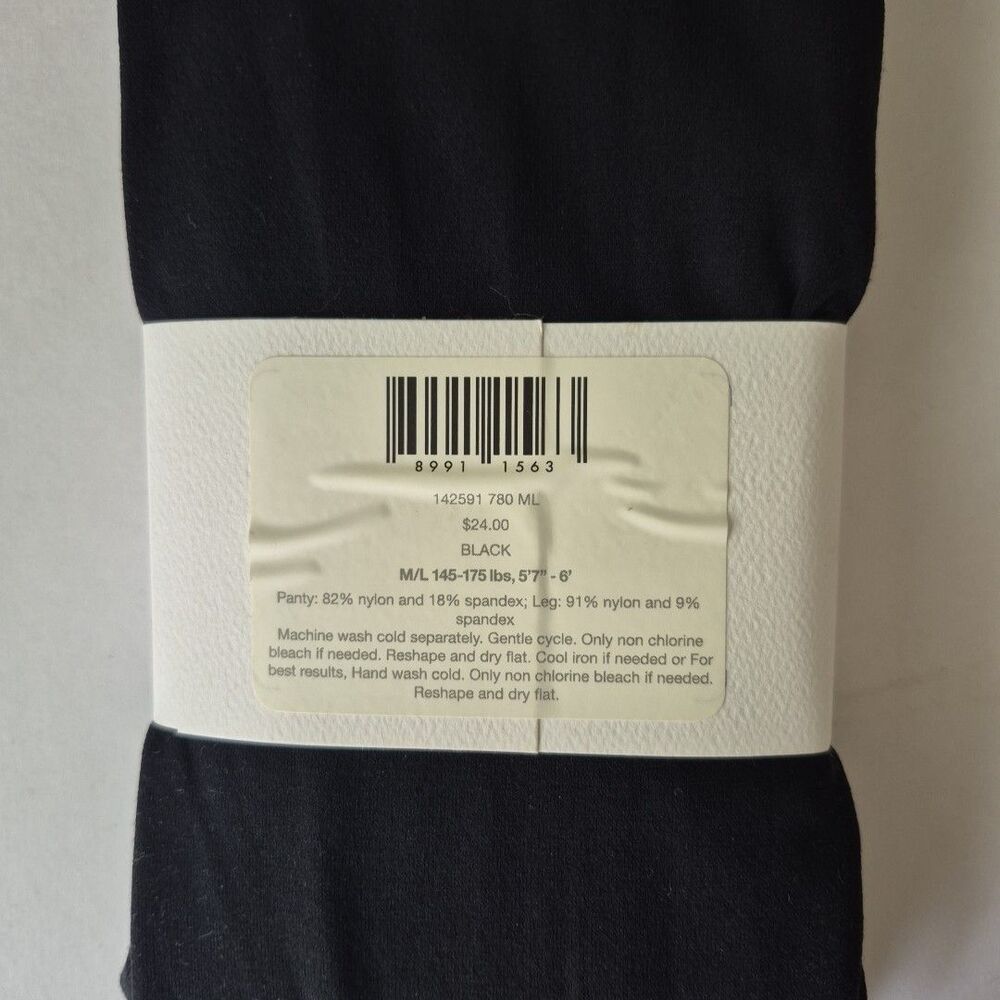 J. Jill Black Opaque Footless Shaping Tights Womens M/ L 145-175 Pounds - Picture 4 of 5